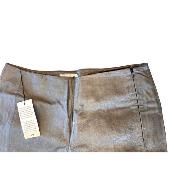 NWT Grey Bagatelle 100% Genuine Leather Straight Leg Pants Sz 14 Vintage Chic - Picture 7 of 10